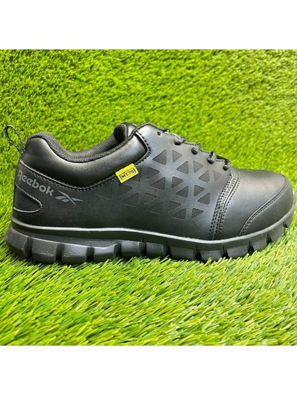 Reebok Sublite Cushion Mens Size 8.5E Black Gray Alloy Toe Safety Work Shoes